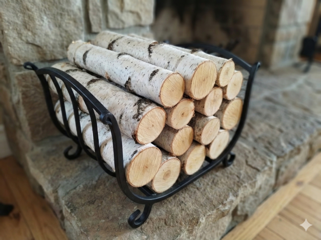 白樺薪のインテリア活用例 - 北欧スタイルの室内装飾